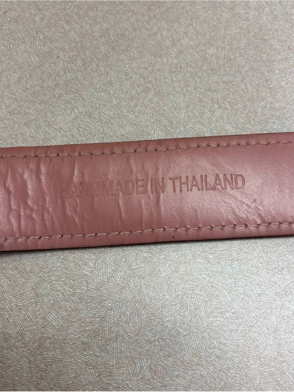 Druh Black / Pink Leather Belt Golf Silver Buckle Men's 34 Handmade In Thailand